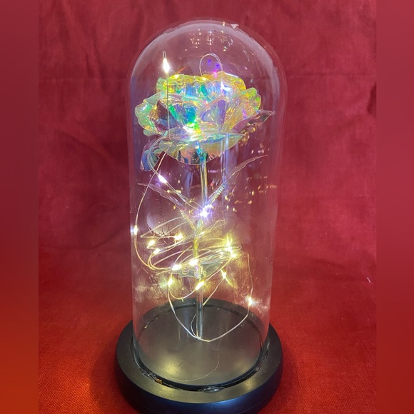 Forever Light up Rose in Glass Dome, Enchanted Rose with LED Lamp, Colorful - Picture 3 of 9